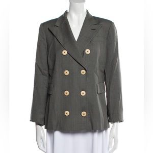 Emporio Armani Black and White Textured Blazer